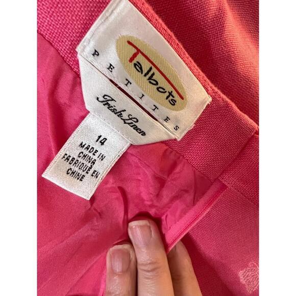 Talbots Pink Butterfly Embroidery Linen Skirt Womens Size Petite 14 - Picture 4 of 7